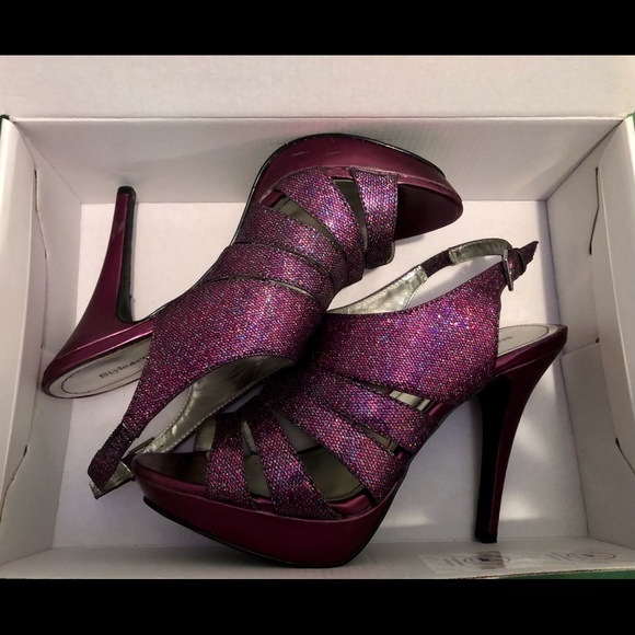 Style & Co Purple Glitter Heels - Picture 9 of 10